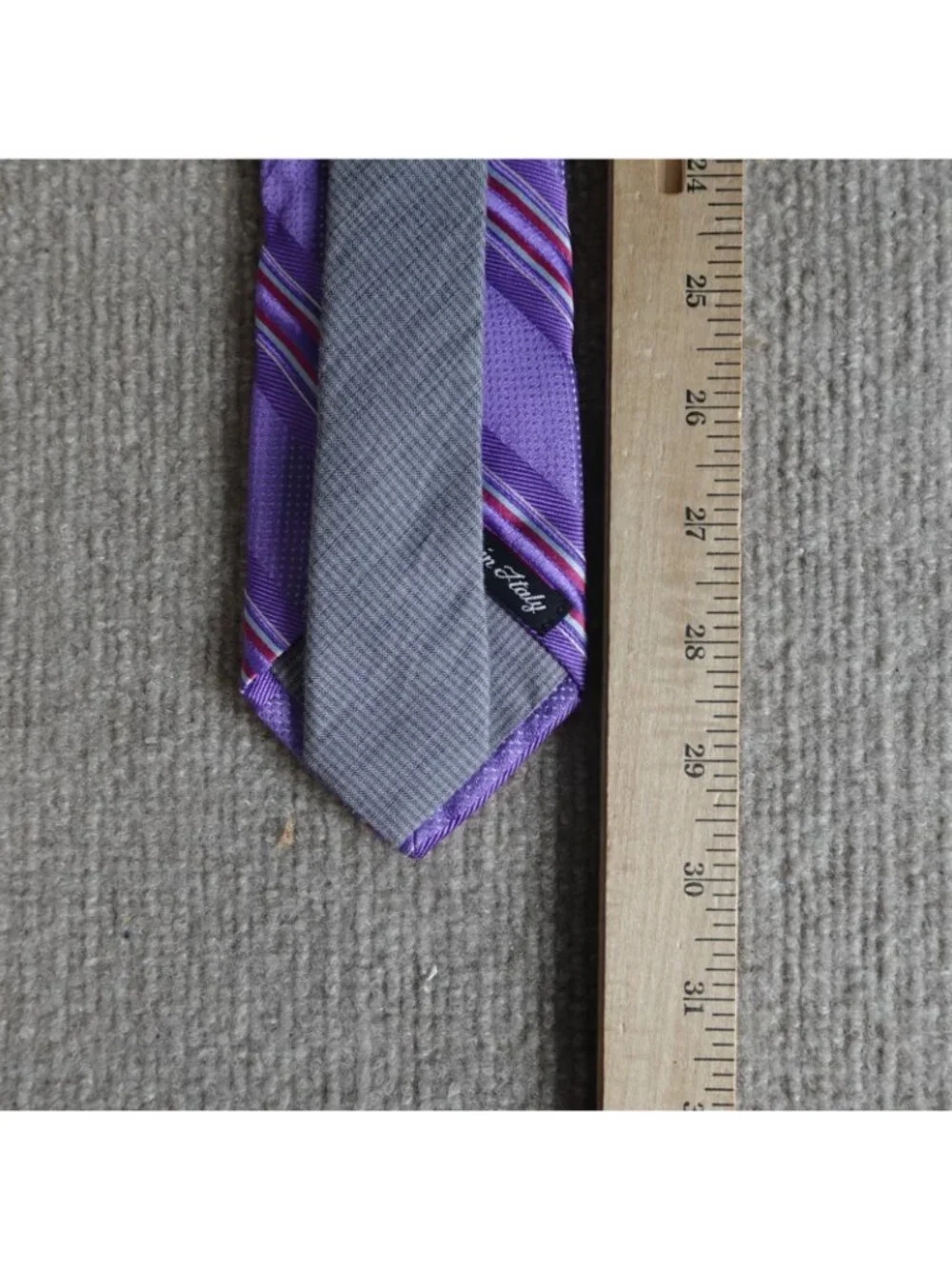 Samuelsohn Tie Purple Striped Silk Made in Italy
